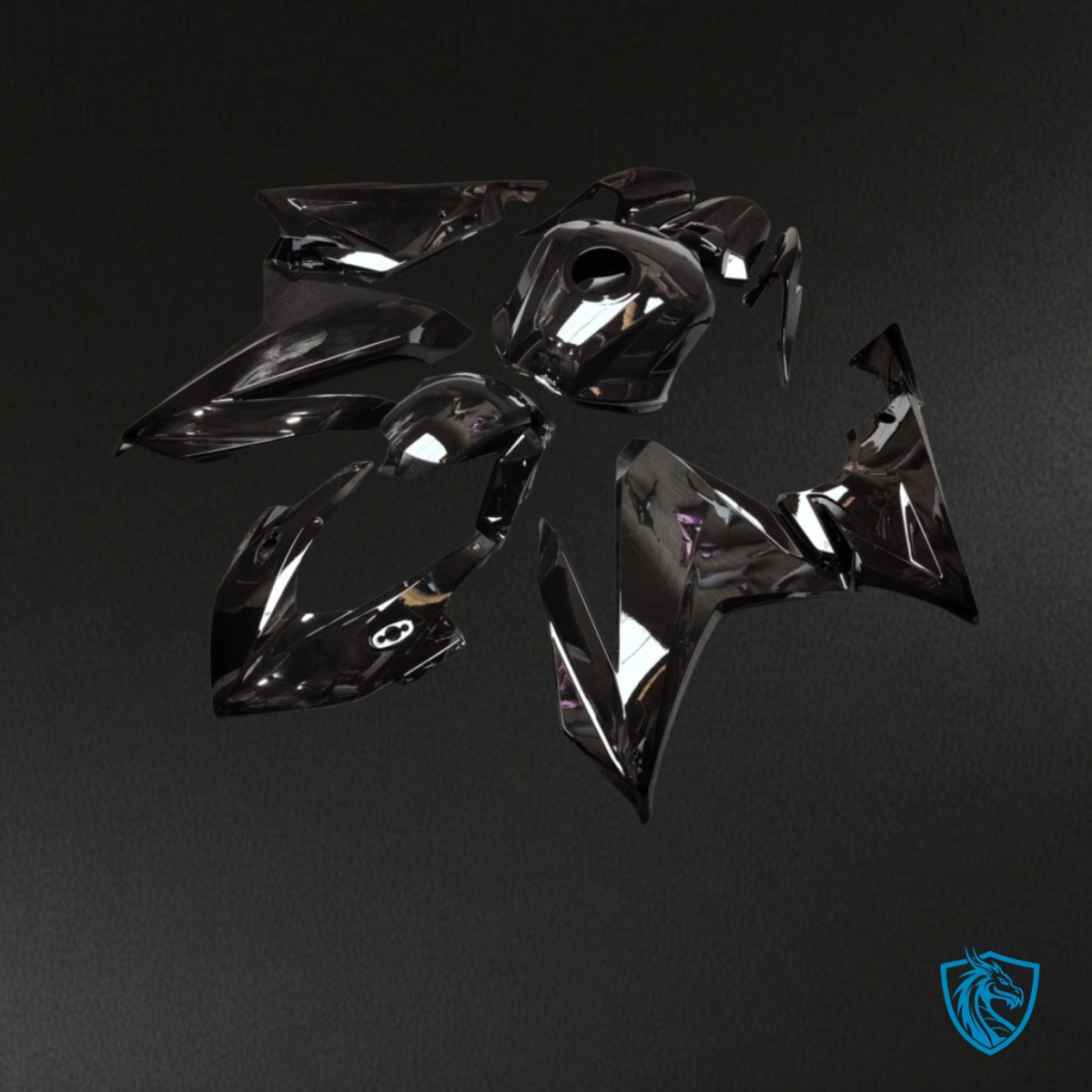Honda CBR500R (2019-2021) Dark Metallic Black - Custom ABS Fairing Kit
