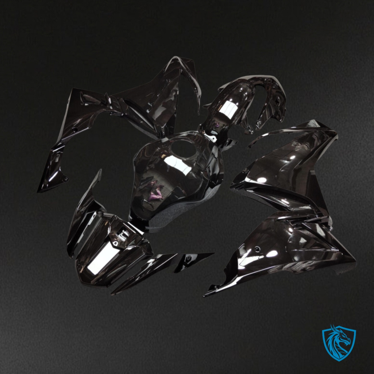 Honda CBR500R (2019-2021) Dark Metallic Black - Custom ABS Fairing Kit