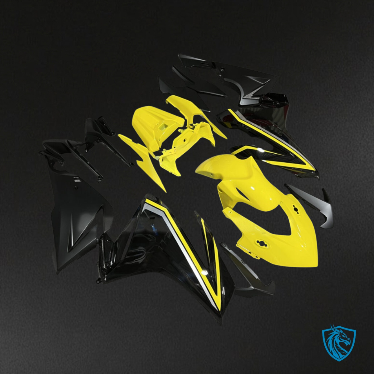 Honda CBR500R (2019-2021) Gloss Black & Yellow - MERGEment Motorcycle Fairings Kit