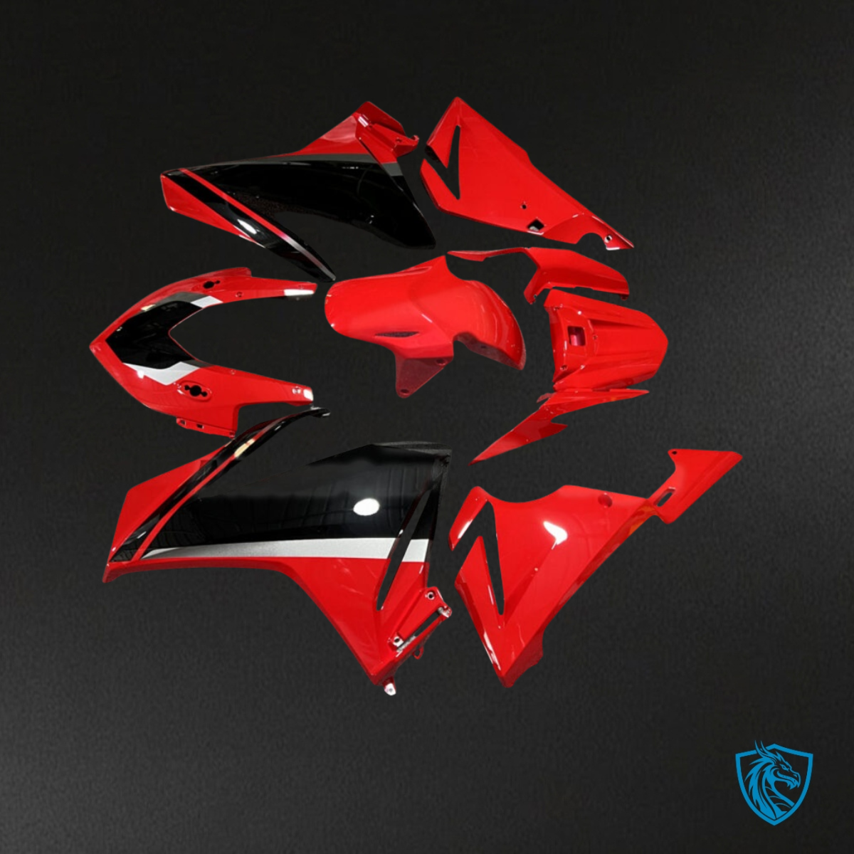 Honda CBR500R (2019-2021) Gloss Red, Black & Gray Fairing Kit | ABS Bodywork