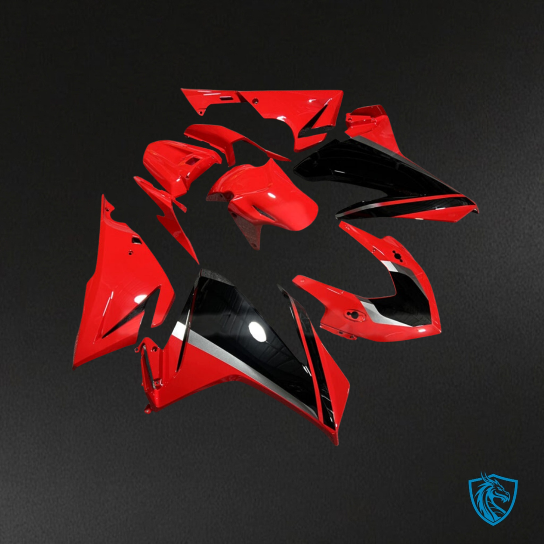 Honda CBR500R (2019-2021) Gloss Red, Black & Gray Fairing Kit | ABS Bodywork