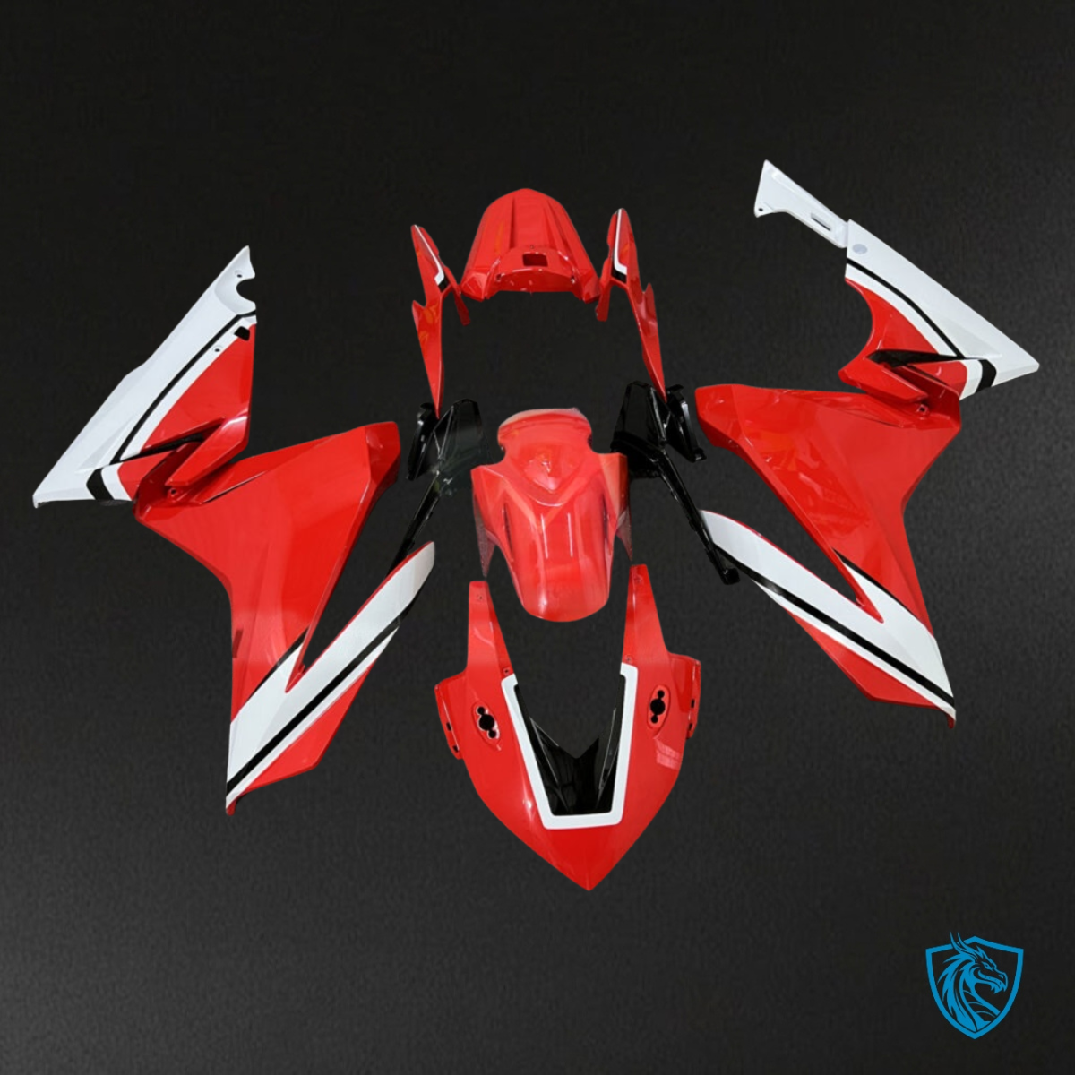 Honda CBR500R (2019-2021) Gloss Red, White & Black Fairing Kit - Aftermarket ABS Bodywork