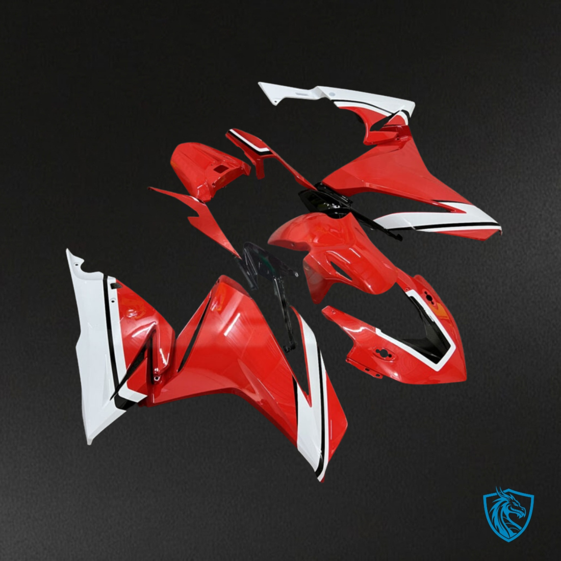 Honda CBR500R (2019-2021) Gloss Red, White & Black Fairing Kit - Aftermarket ABS Bodywork