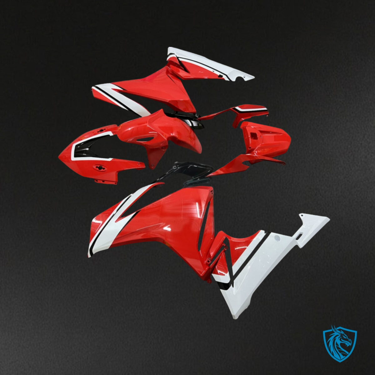 Honda CBR500R (2019-2021) Gloss Red, White & Black Fairing Kit - Aftermarket ABS Bodywork