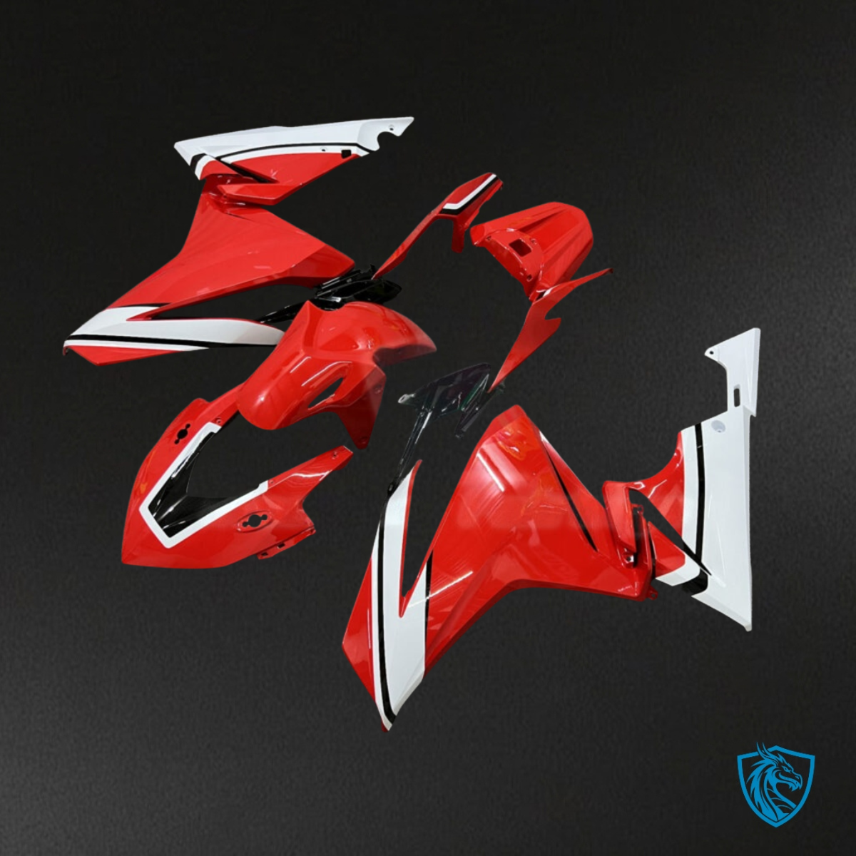 Honda CBR500R (2019-2021) Gloss Red, White & Black Fairing Kit - Aftermarket ABS Bodywork