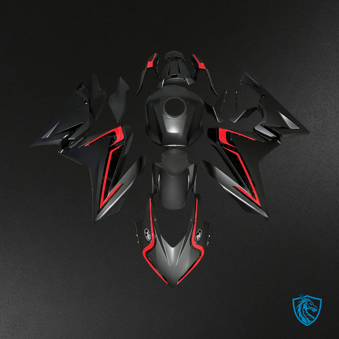 Honda CBR500R (2019-2021) Black & Red - Fairing Kit
