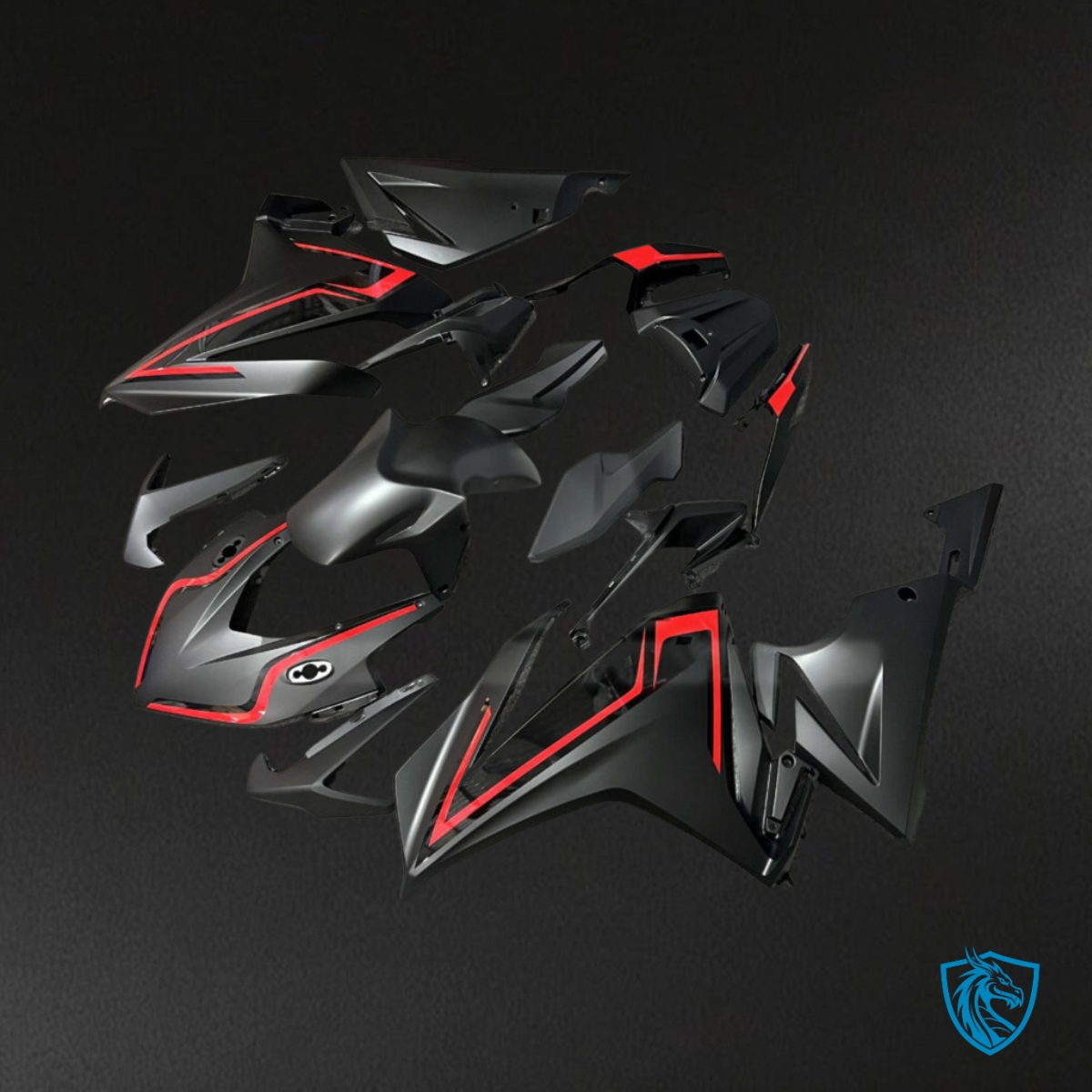 Honda CBR500R (2019-2021) Matte Black & Red - MERGEment Motorcycle Fairings Kit