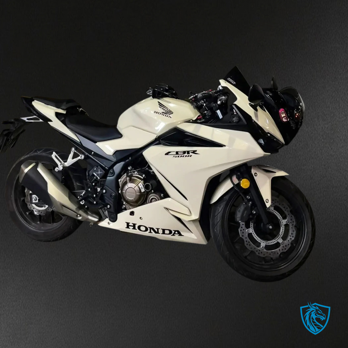 Honda CBR500R (2019-2021) White with Black Logo - Fairing Kit