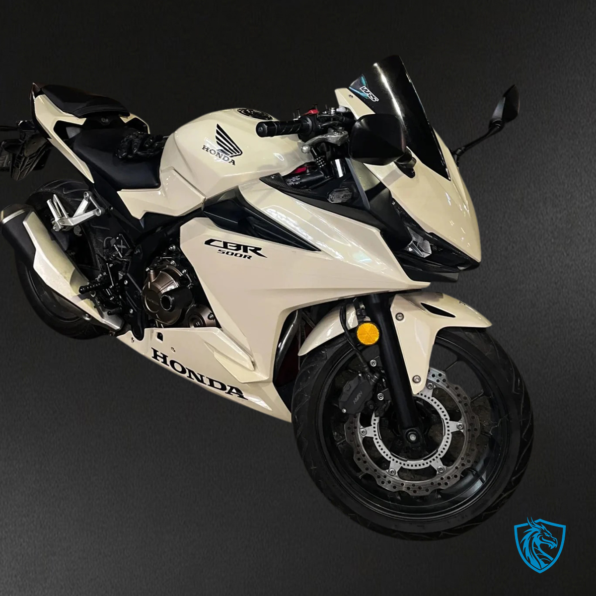 Honda CBR500R (2019-2021) White with Black Logo - Fairing Kit