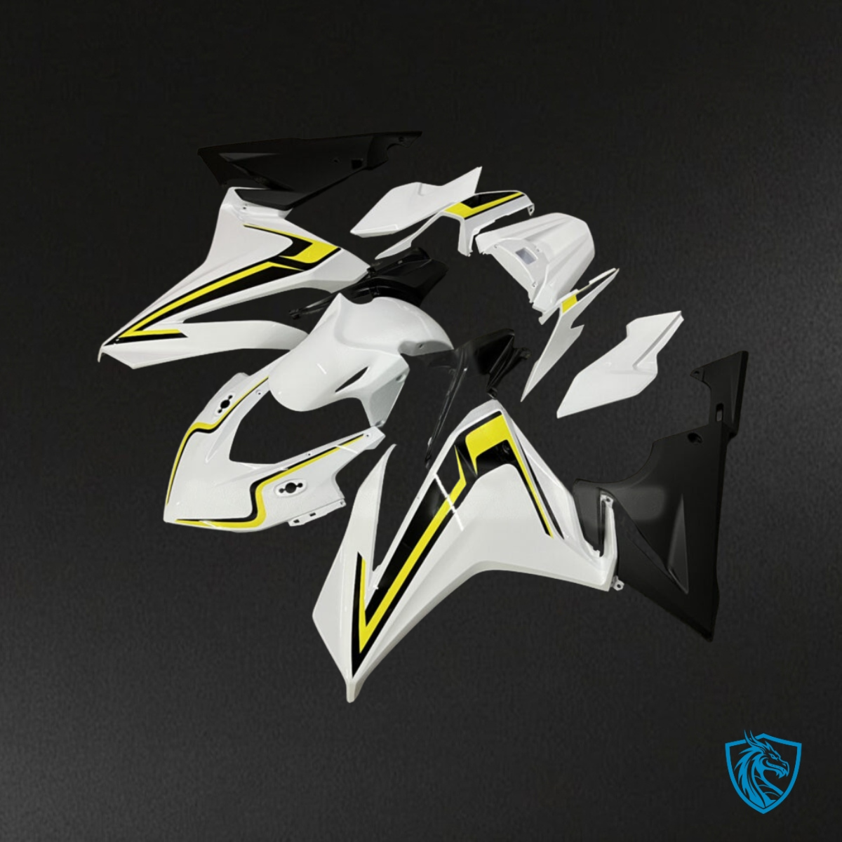 Honda CBR500R (2019-2021) Yellow, White & Black - Custom ABS Fairing Kit