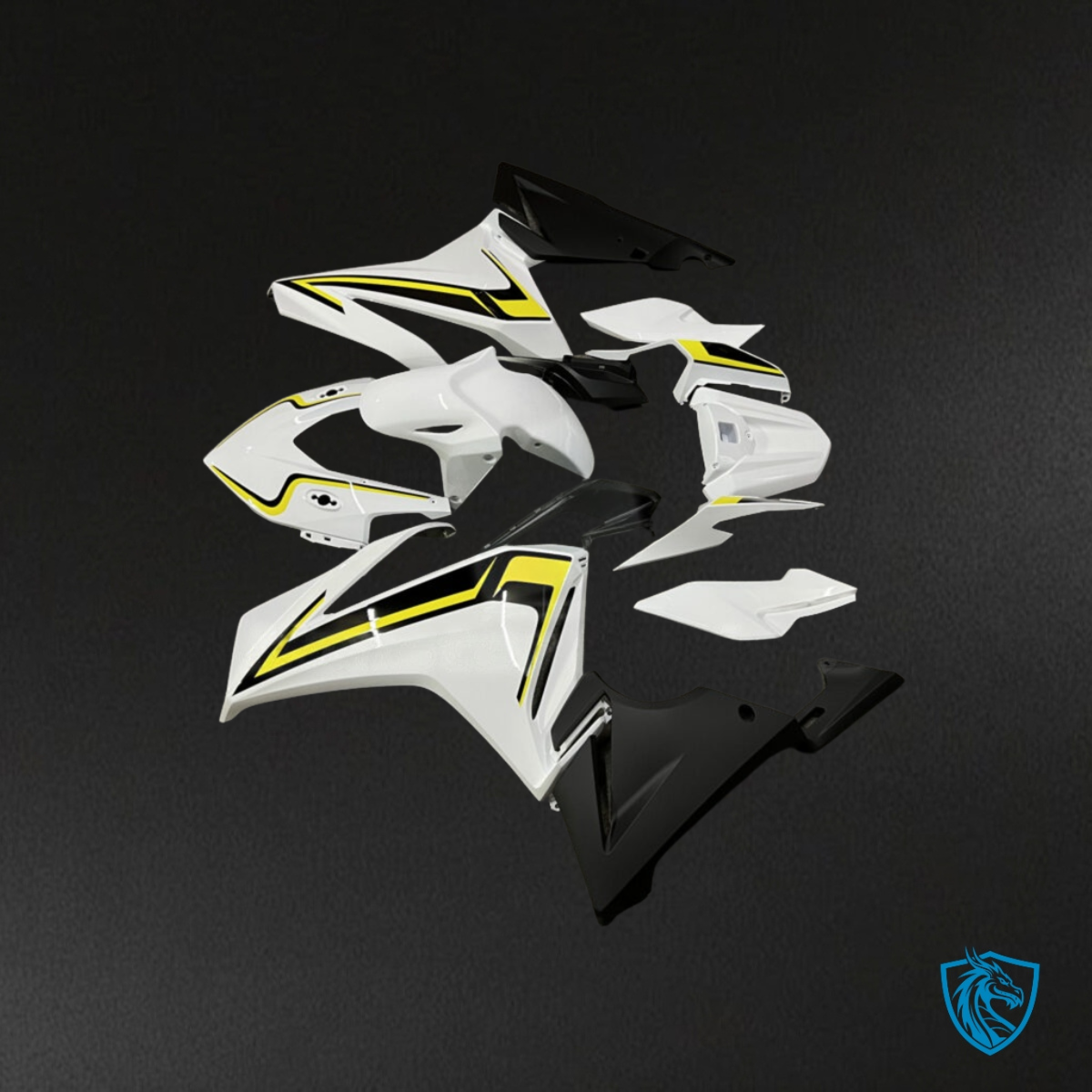 Honda CBR500R (2019-2021) Yellow, White & Black - Custom ABS Fairing Kit
