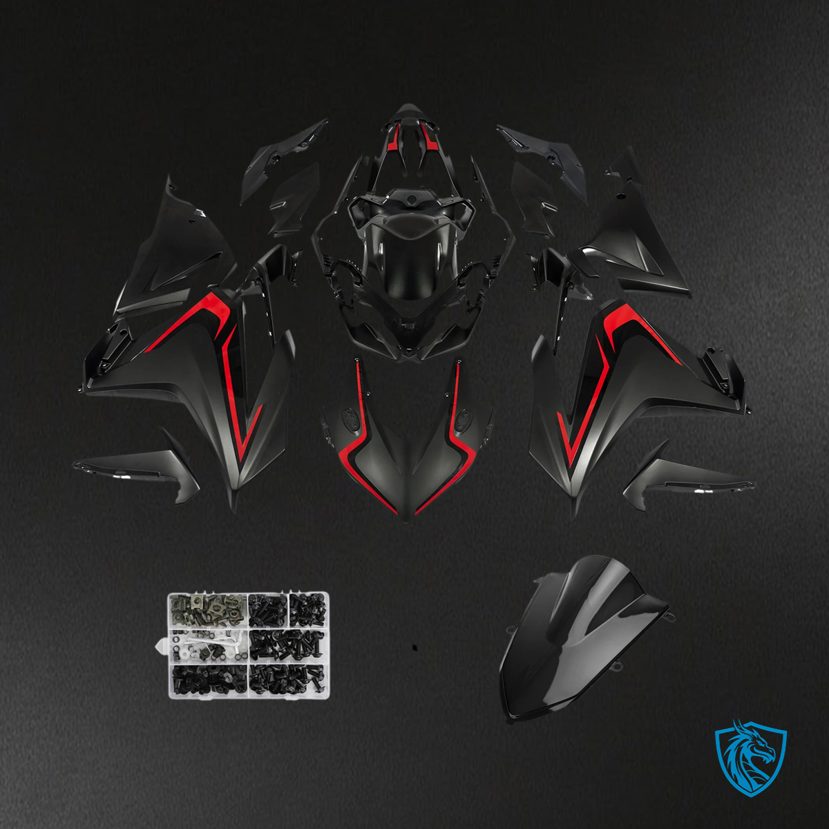 Honda CBR500R (2019-2023) Black & Red - Fairing Kit