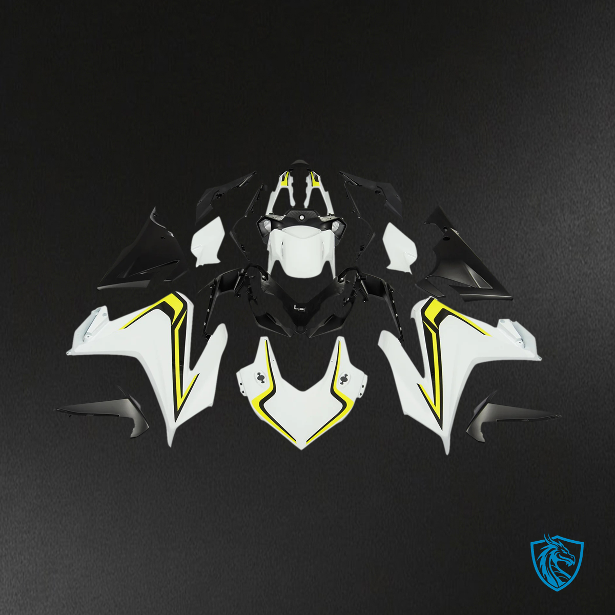 Honda CBR500R (2019-2023) White & Yellow - Fairing Kit