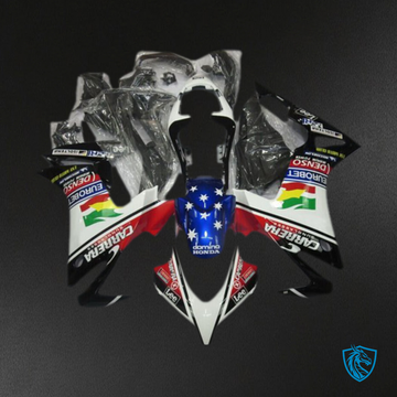 Honda CBR500RR (2013-2015) Black Multicolour Carrera Motorcycle Fairings Kit - Aftermarket ABS Bodywork