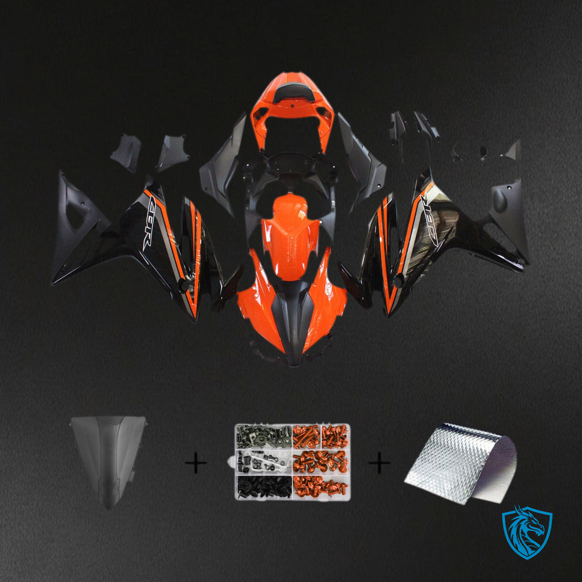Honda CBR500R (2016-2018) Fairing Kit - Orange & Black - ABS Bodywork