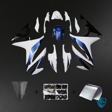 Honda CBR500R (2016-2018) Fairing Kit - Gloss White & Black with Blue - ABS Bodywork