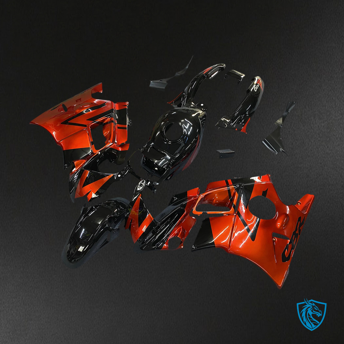Honda CBR600 F2 (1991-1994) Dark Orange & Black - Fairing Kit