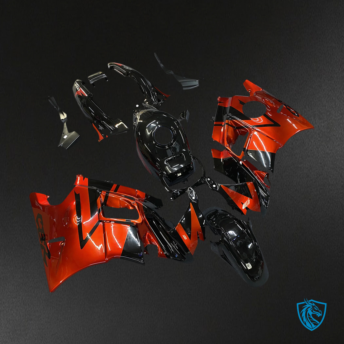 Honda CBR600 F2 (1991-1994) Dark Orange & Black - Fairing Kit