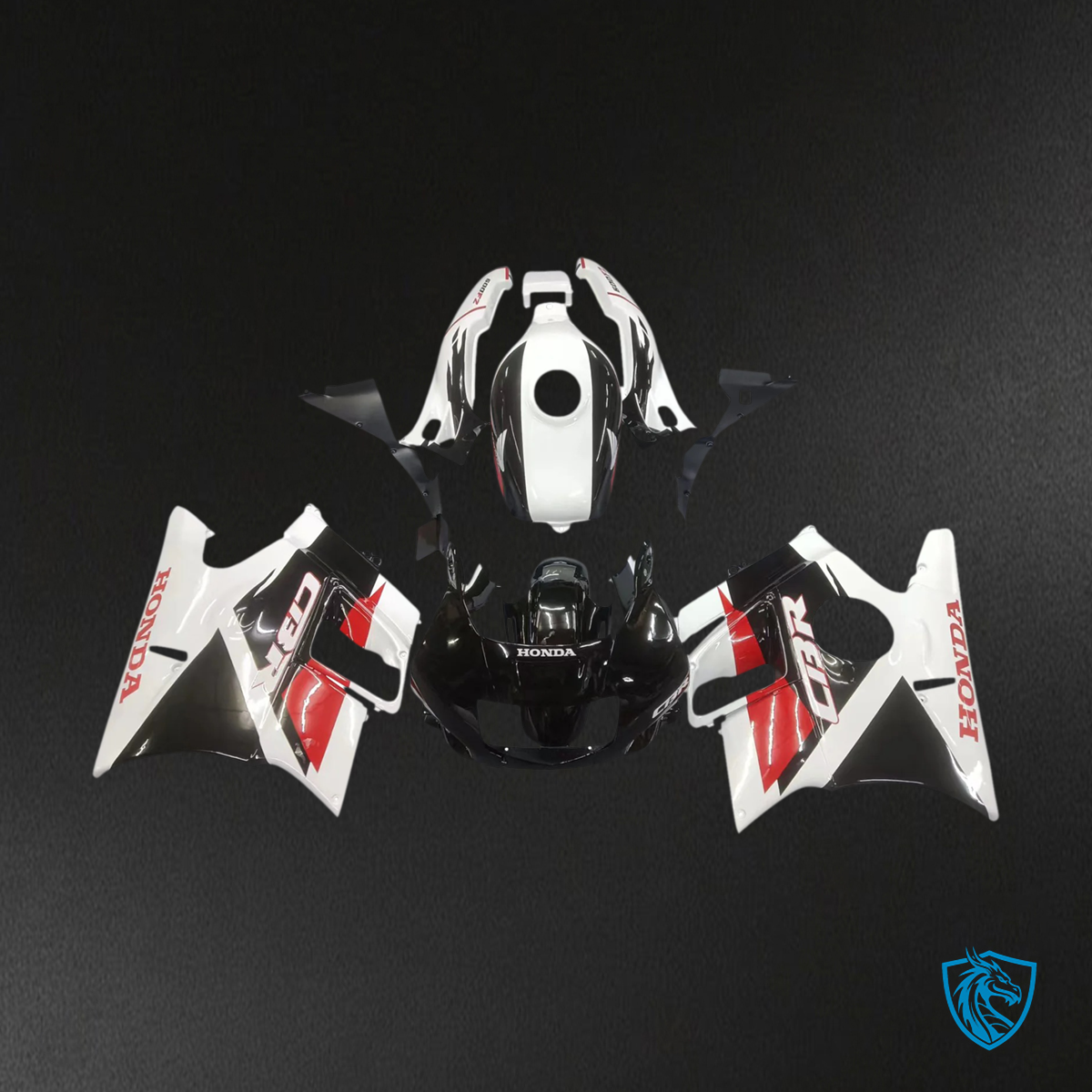 Honda CBR600 F2 (1991-1994) White & Black - Fairing Kit