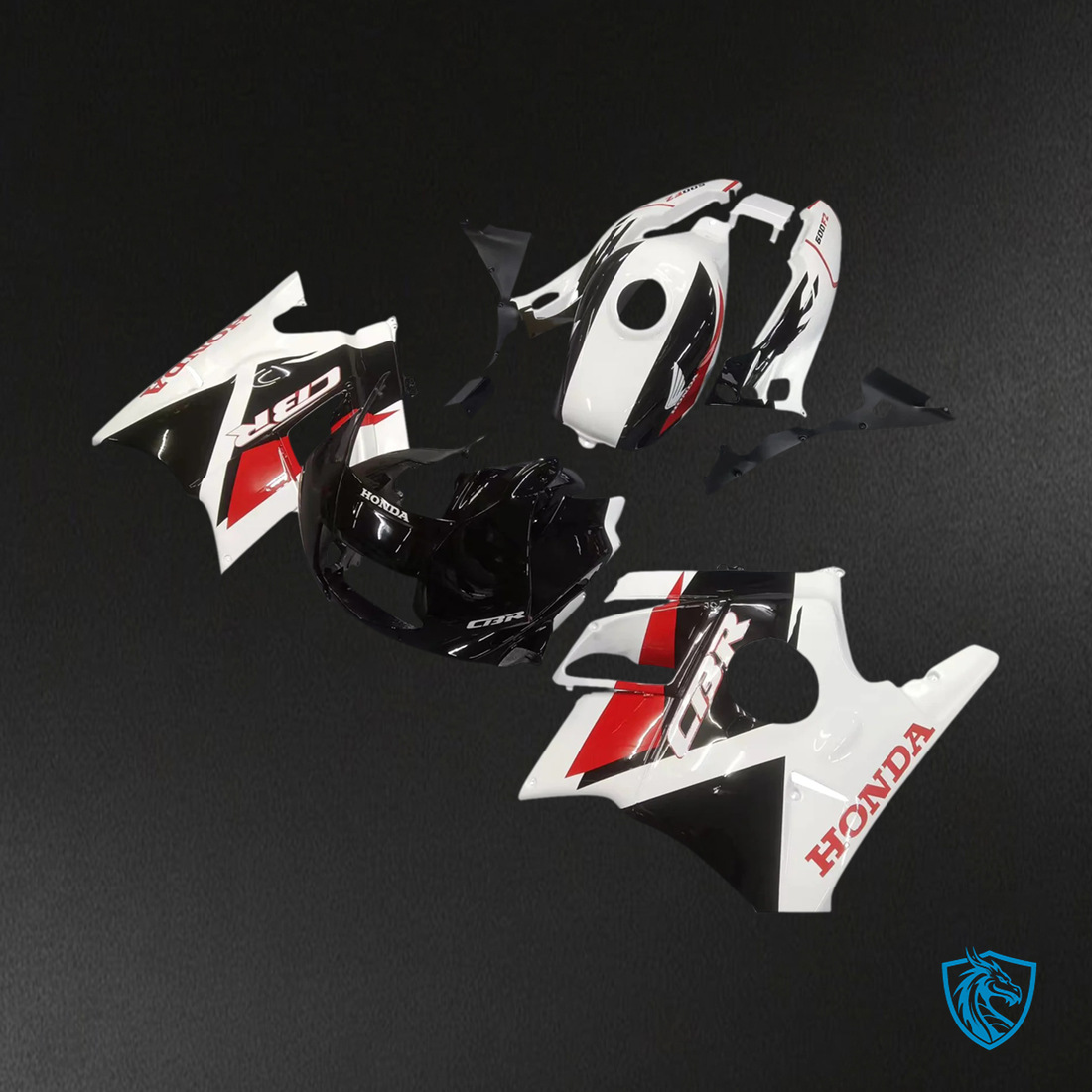Honda CBR600 F2 (1991-1994) White & Black - Fairing Kit