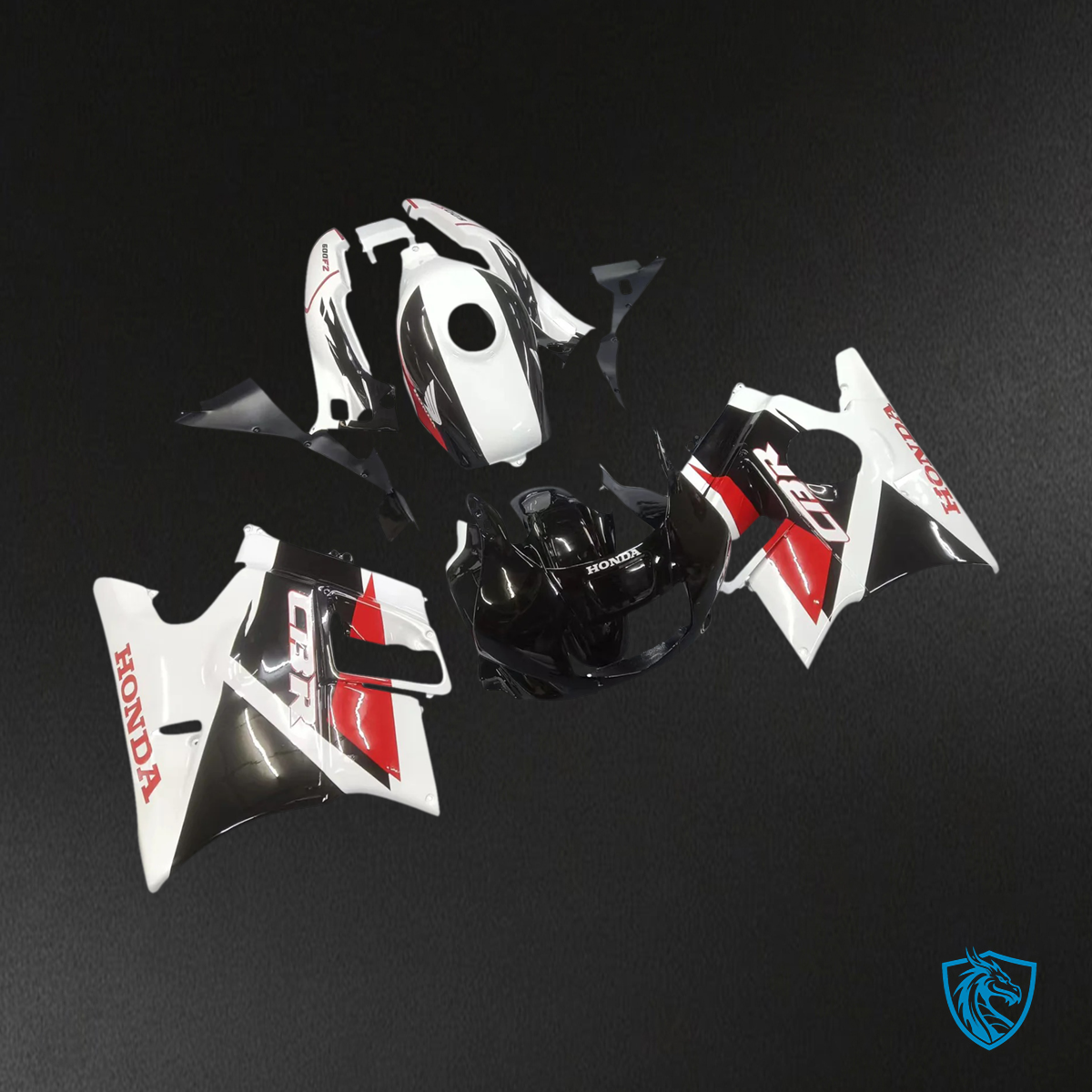 Honda CBR600 F2 (1991-1994) White & Black - Fairing Kit