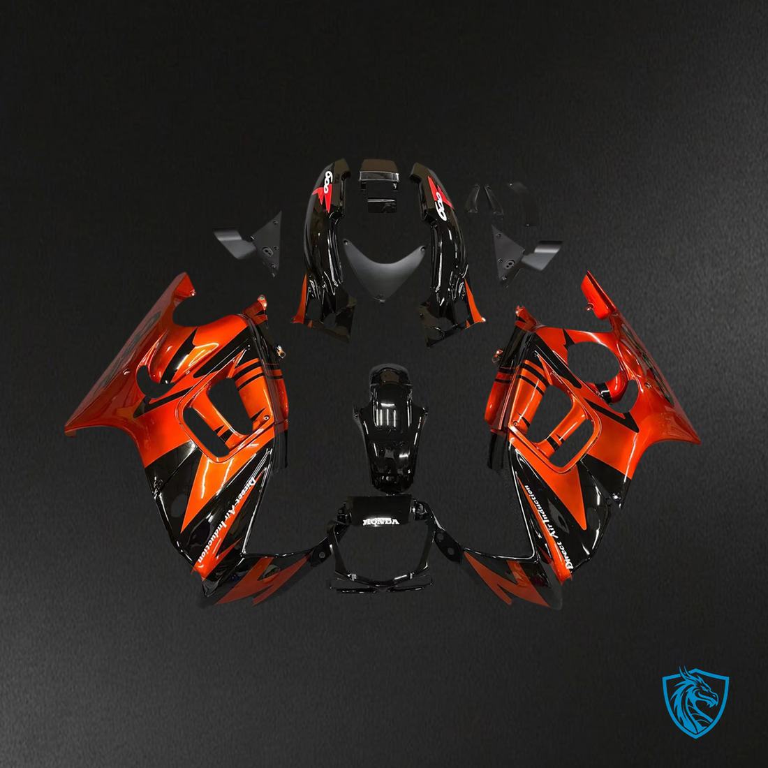 Honda CBR600 F3 (1995-1996) Black & Dark Orange - Fairing Kit