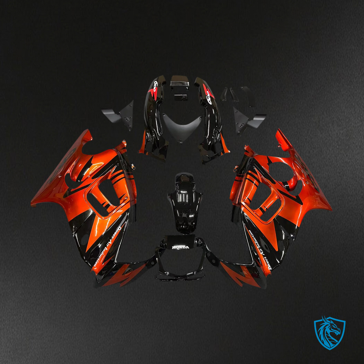 Honda CBR600 F3 (1995-1996) Black & Dark Orange - Fairing Kit