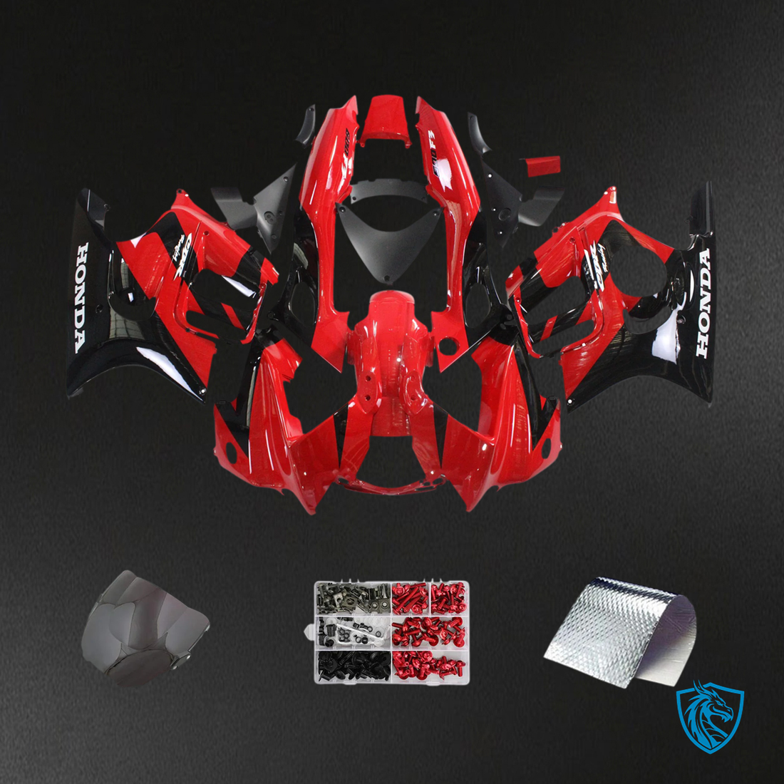 Honda CBR600 F3 (1997-1998) Black & Red Style 2 - Fairing Kit