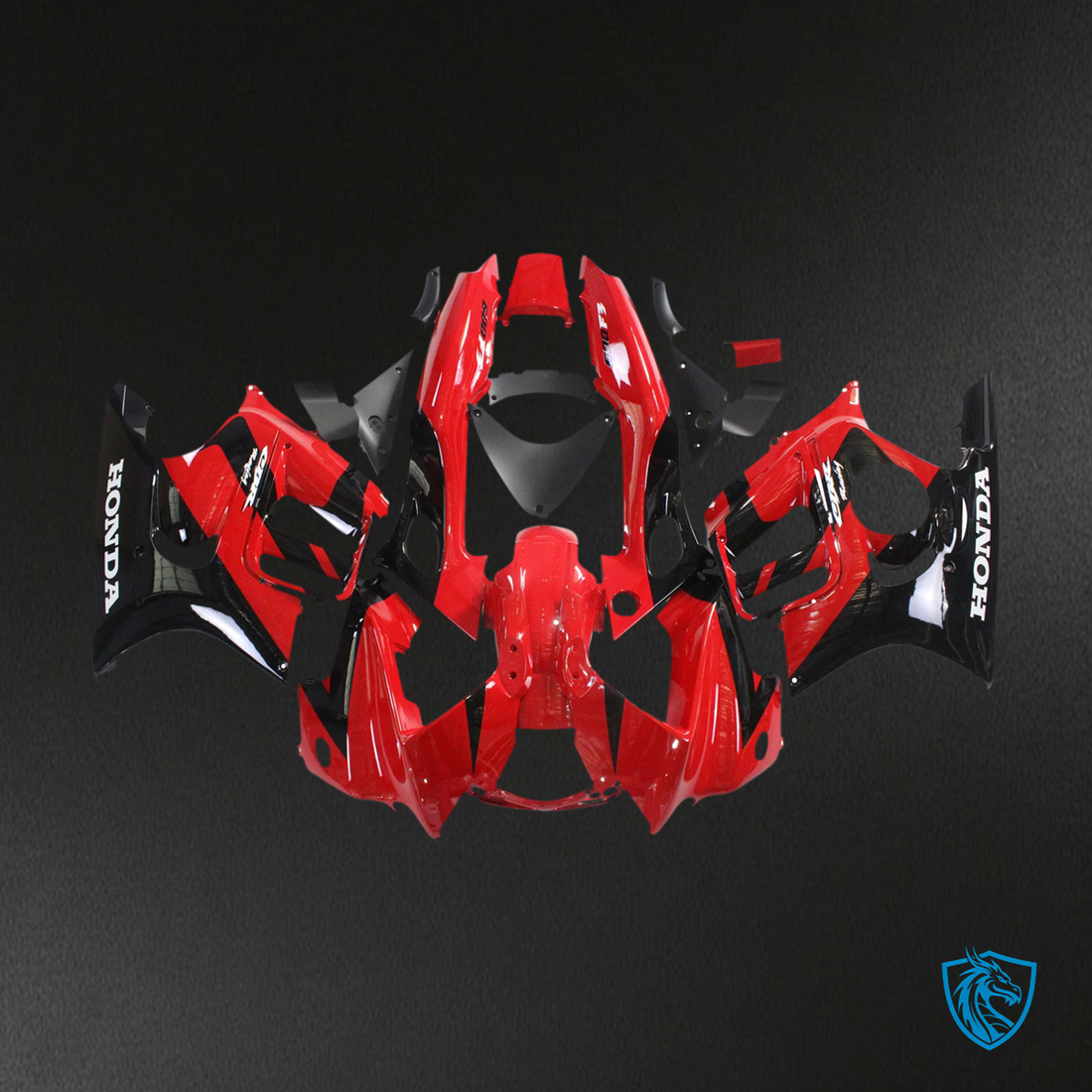 Honda CBR600 F3 (1997-1998) Black & Red Style 2 - Fairing Kit