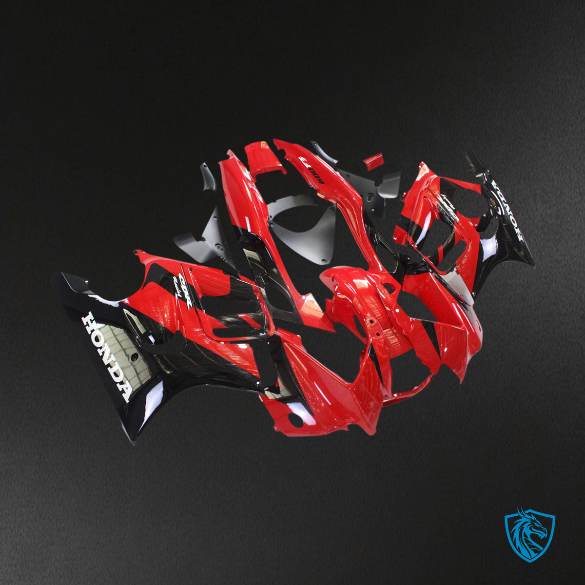 Honda CBR600 F3 (1997-1998) Black & Red Style 2 - Fairing Kit