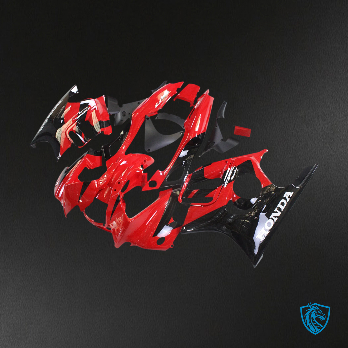 Honda CBR600 F3 (1997-1998) Black & Red Style 2 - Fairing Kit