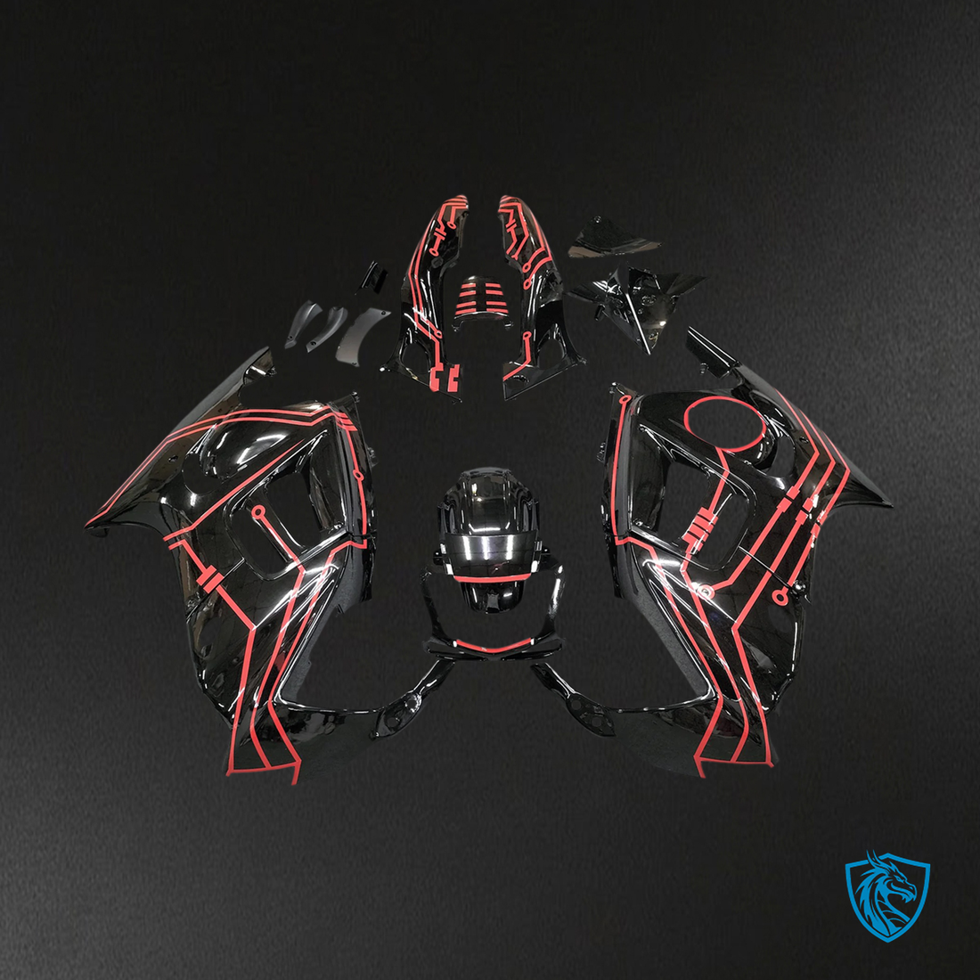 Honda CBR600 F3 (1997-1998) Black & Red Style 3 - Fairing Kit
