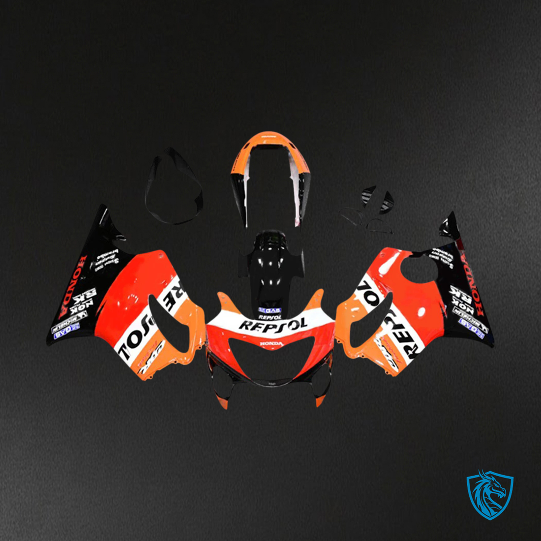 Honda CBR600 F4 (1999-2000) Red & Orange Repjol - Fairing Kit