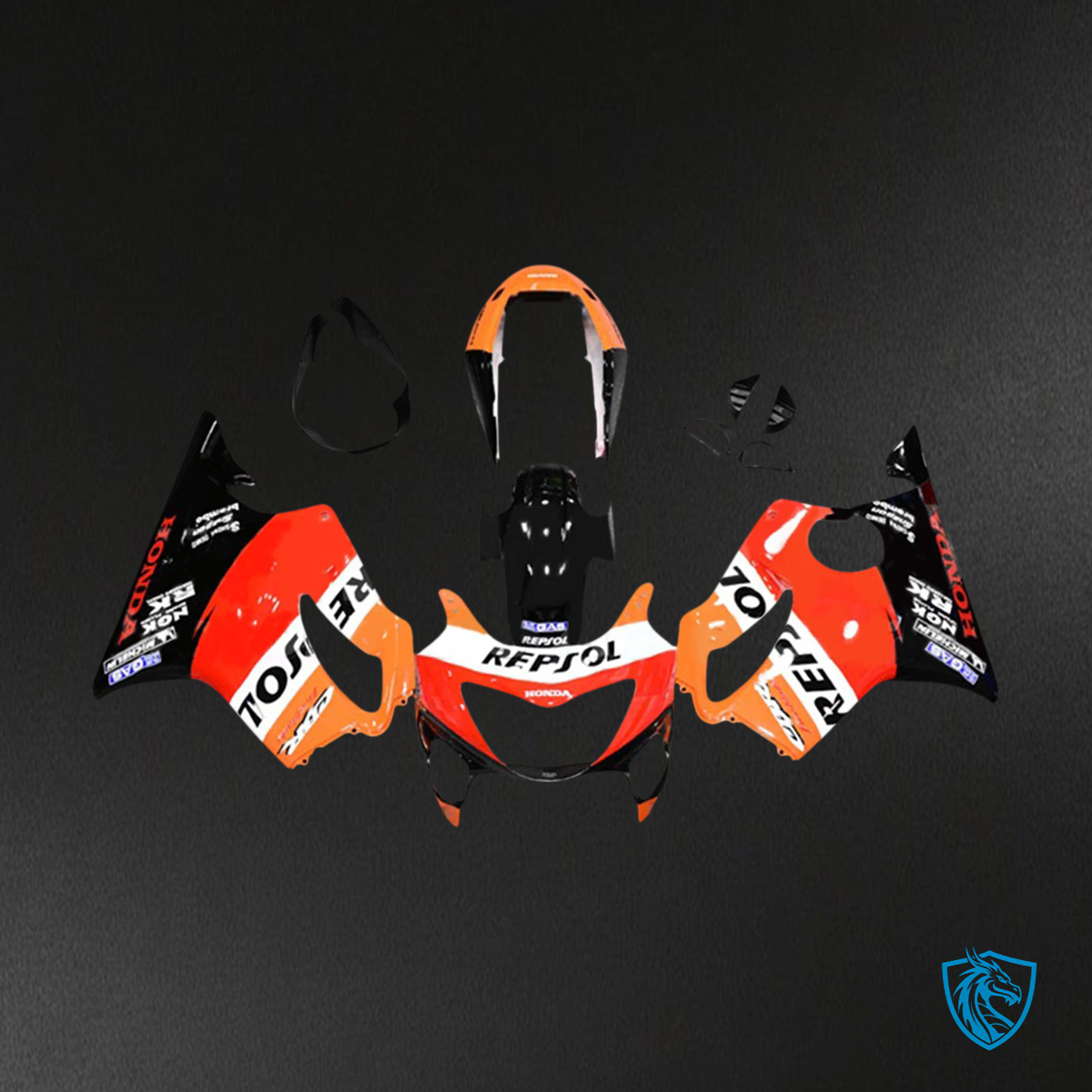 Honda CBR600 F4 (1999-2000) Red & Orange Repjol - Fairing Kit