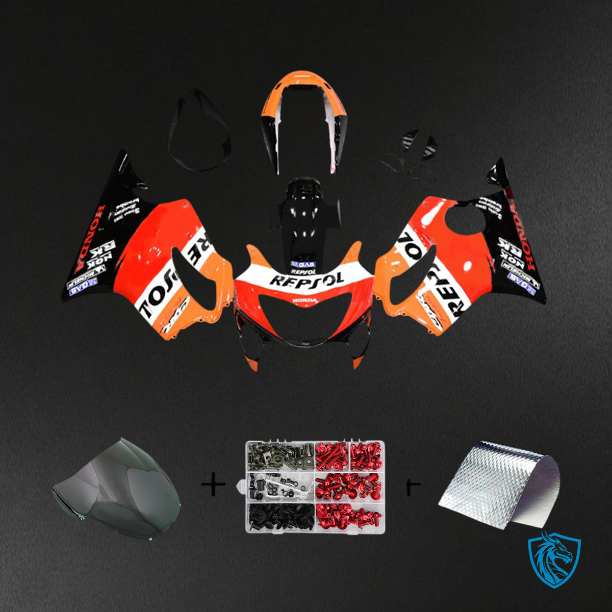 Honda CBR600 F4 (1999-2000) Red & Orange Repjol - Fairing Kit