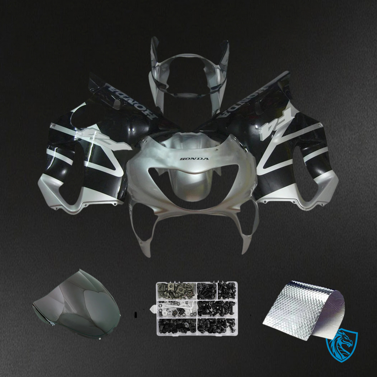 Honda CBR600 F4 (1999-2000) Silver & Black - Fairing Kit