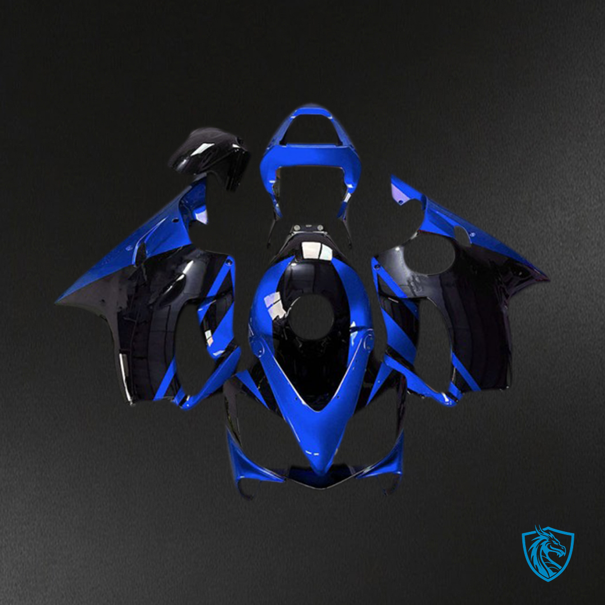 Honda CBR600 F4i (2001-2003) Glossy Blue & Black - MERGEment Motorcycle Fairings Kit