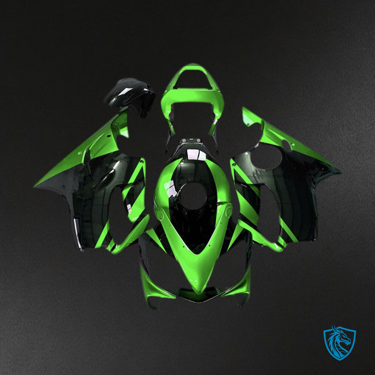 Honda CBR600 F4i (2001-2003) Glossy Green & Black Motorcycle - Fairing Kit | ABS Bodywork