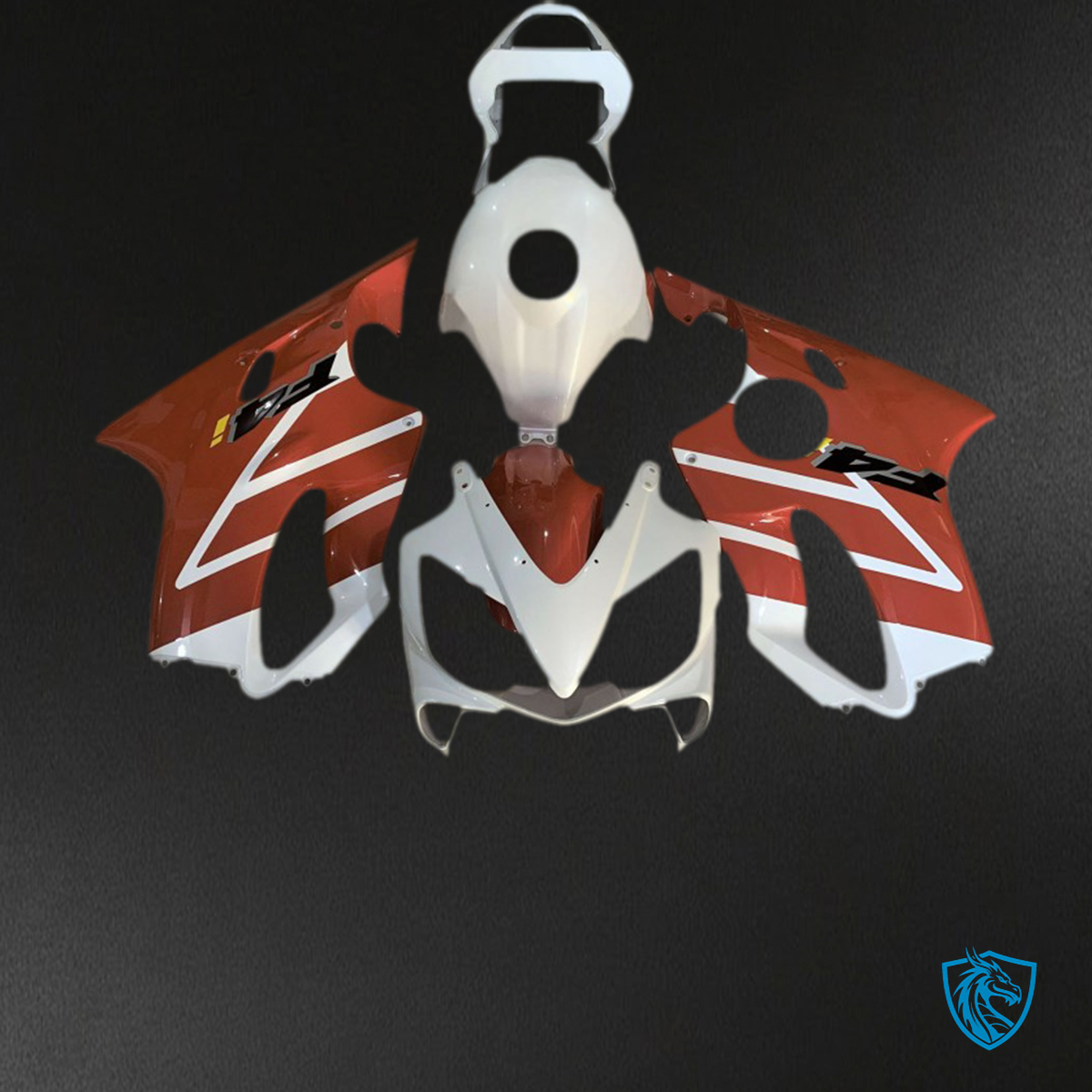 Honda CBR600 F4i (2001-2003) Glossy White & Orange - Custom ABS Fairing Kit
