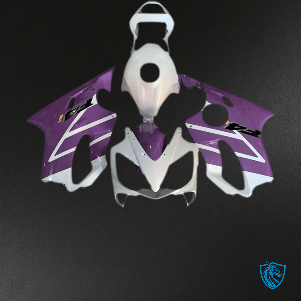 Honda CBR600 F4i (2001-2003) Glossy White & Purple - MERGEment Motorcycle Fairings Kit