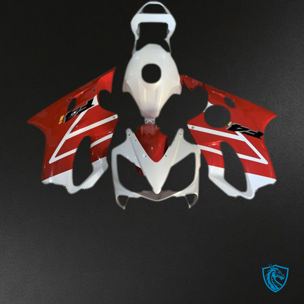 Honda CBR600 F4i (2001-2003) Glossy White & Red Fairing Kit - Aftermarket ABS Bodywork
