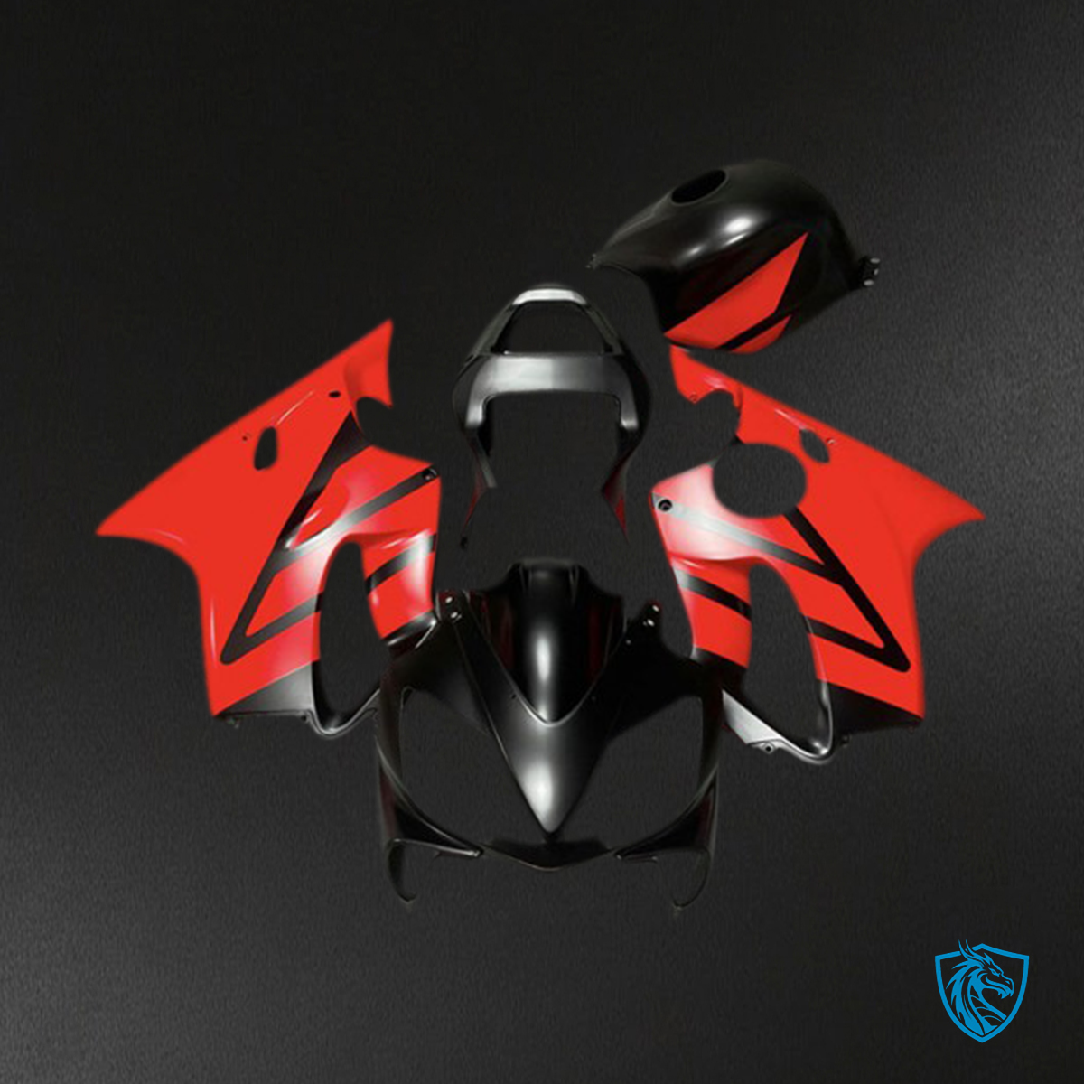 Honda CBR600 F4i (2001-2003) Matte Black & Red Motorcycle - Fairing Kit | ABS Bodywork