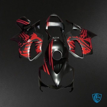 Honda CBR600 F4i (2001-2003) Matte Black & Red Skull - Custom ABS Fairing Kit