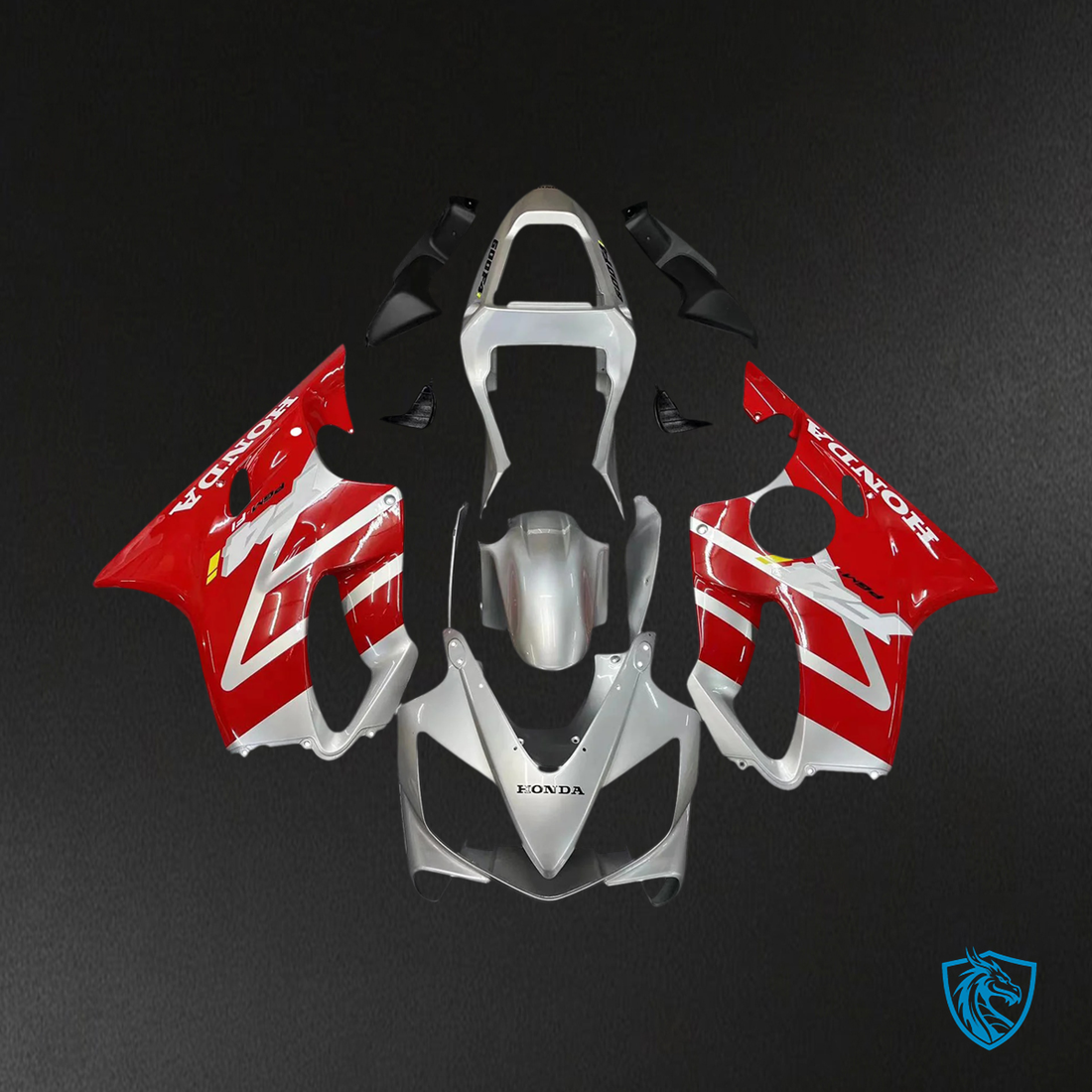 Honda CBR600 F4i (2001-2003) Red & Silver - Fairing Kit