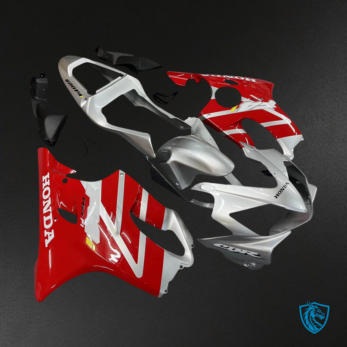 Honda CBR600 F4i (2001-2003) Red & Silver - Fairing Kit