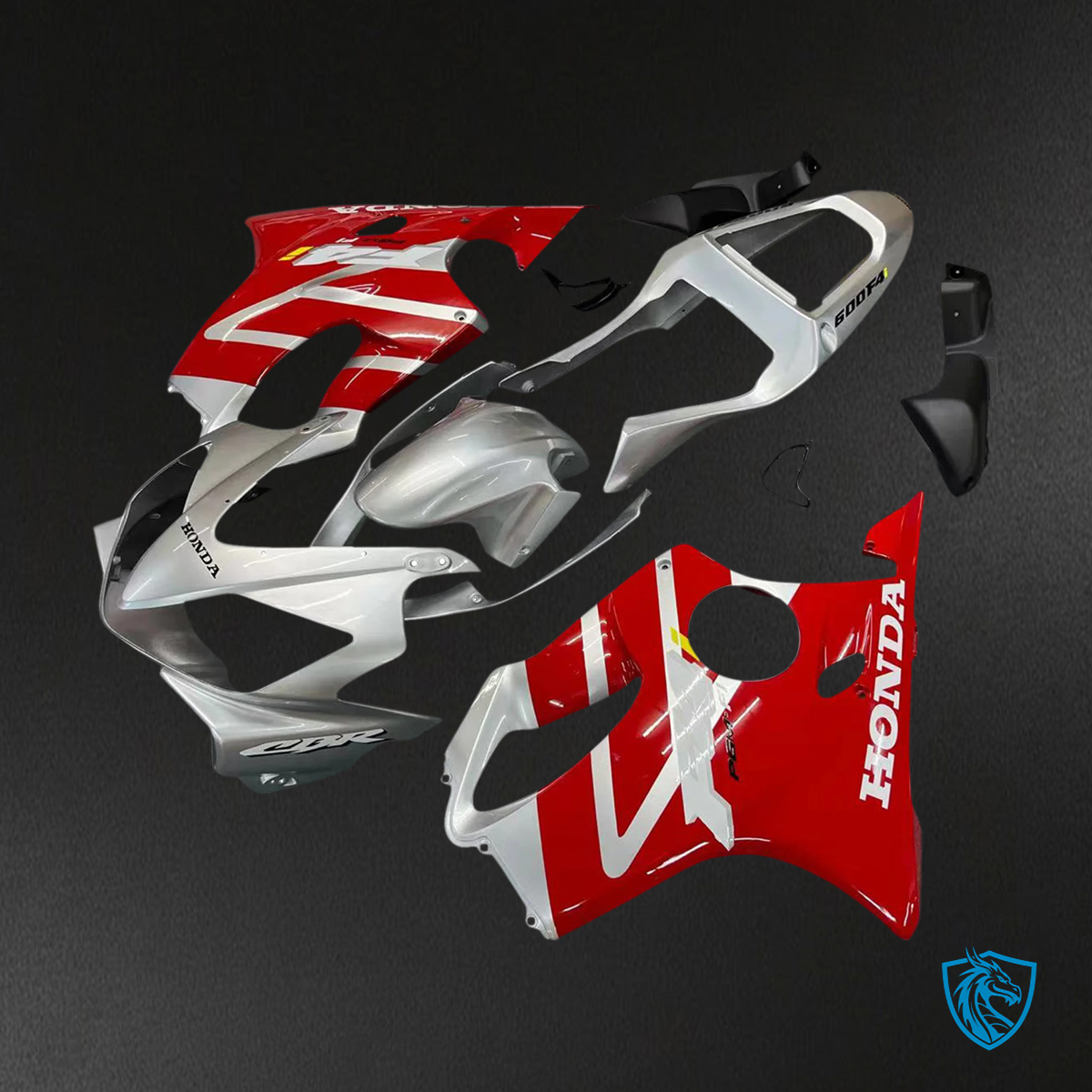Honda CBR600 F4i (2001-2003) Red & Silver - Fairing Kit