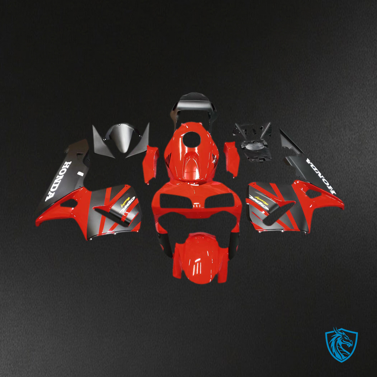 Honda CBR600RR (2003-2004) Red & Black Racing Generic - Custom ABS Fairing Kit