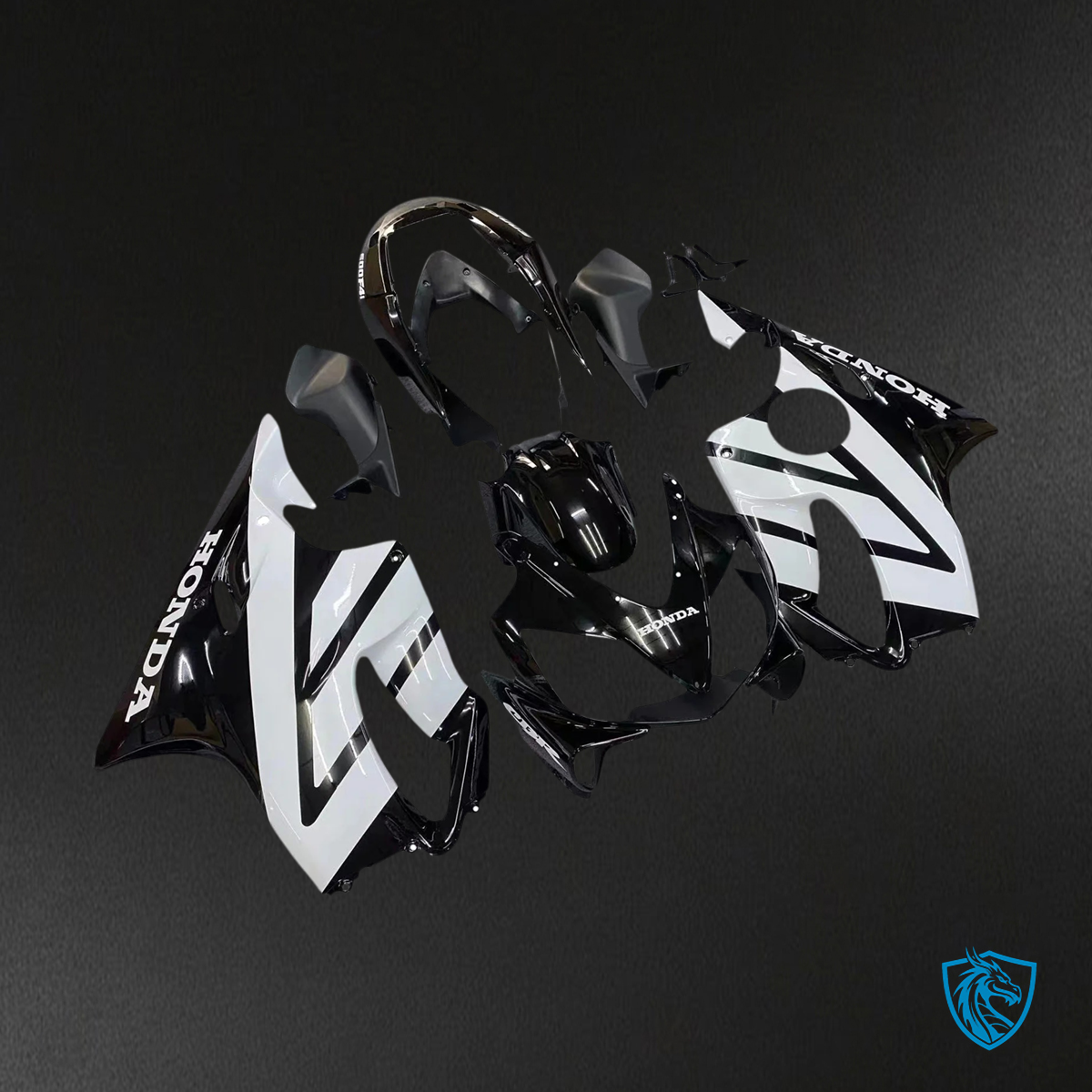 Honda CBR600 F4i (2004-2007) Black & White - Fairing Kit