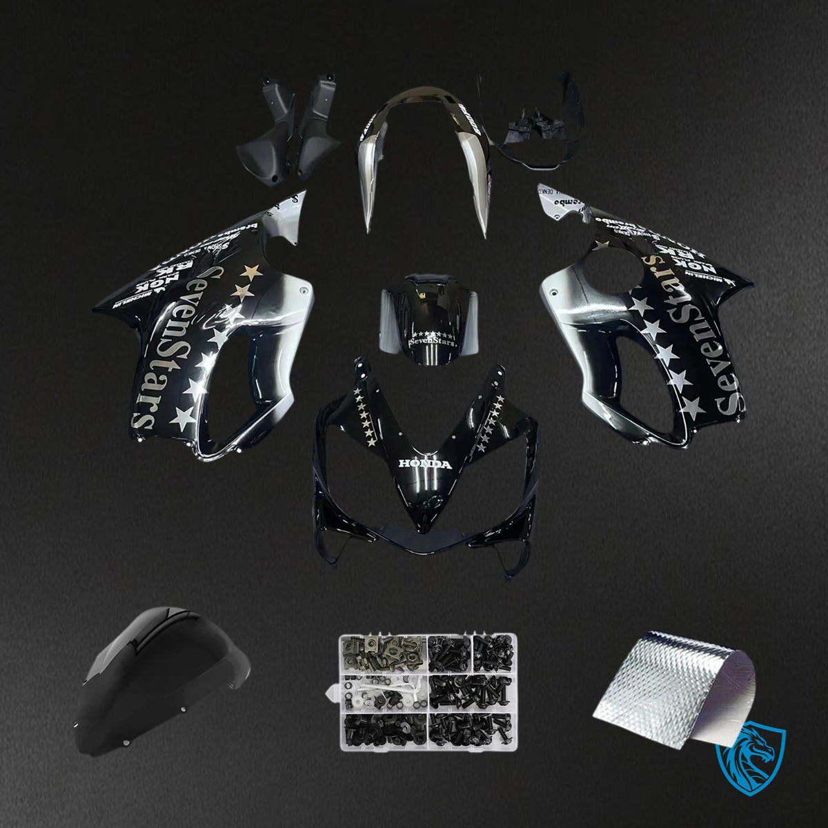 Honda CBR600 F4i (2004-2007) Black with Logo - Fairing Kit