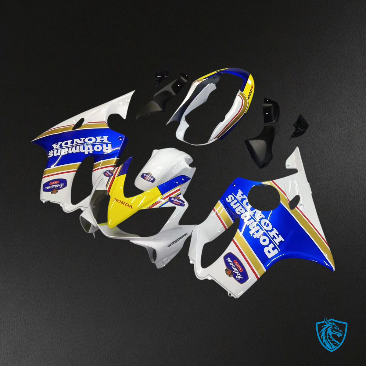 Honda CBR600 F4i (2004-2007) Blue & Yellow with Logo Style 2 - Fairing Kit